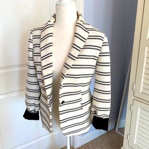 Black and white striped blazer